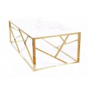 Стол журнальный SIGNAL ESCADA A II эффект белого мрамора/золотой, 120/60